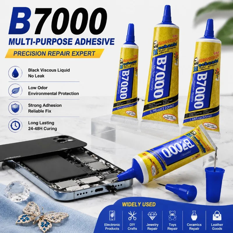 Mechanic T7000 Black Adhesive 110ml Multi-purpose Glue for Phone Repair Leather Fabric and DIY Craft Use