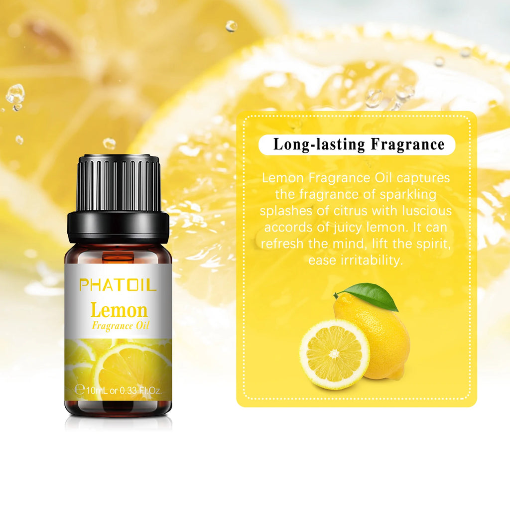 PHATOIL 1/2/6/10pcs 10ml Fruity Fragrance Oil For Aromatherapy Cherry Apple Strawberry Mango Coconut Lemon Fragrance Aroma Oils