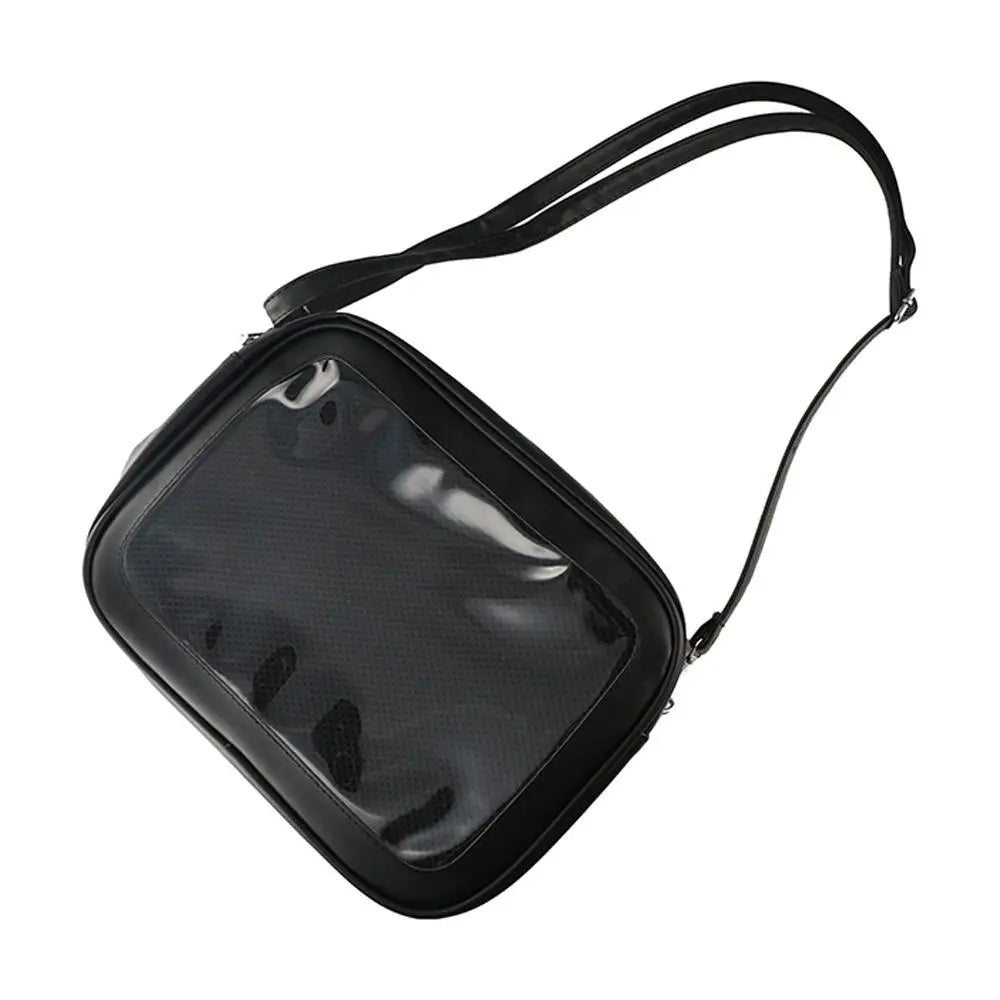 Multifunction Zipper Bag Solid Color Itabag PU Cotton Bag Transparent Bags Wallet Storage Bag Shoulder Bag Travel