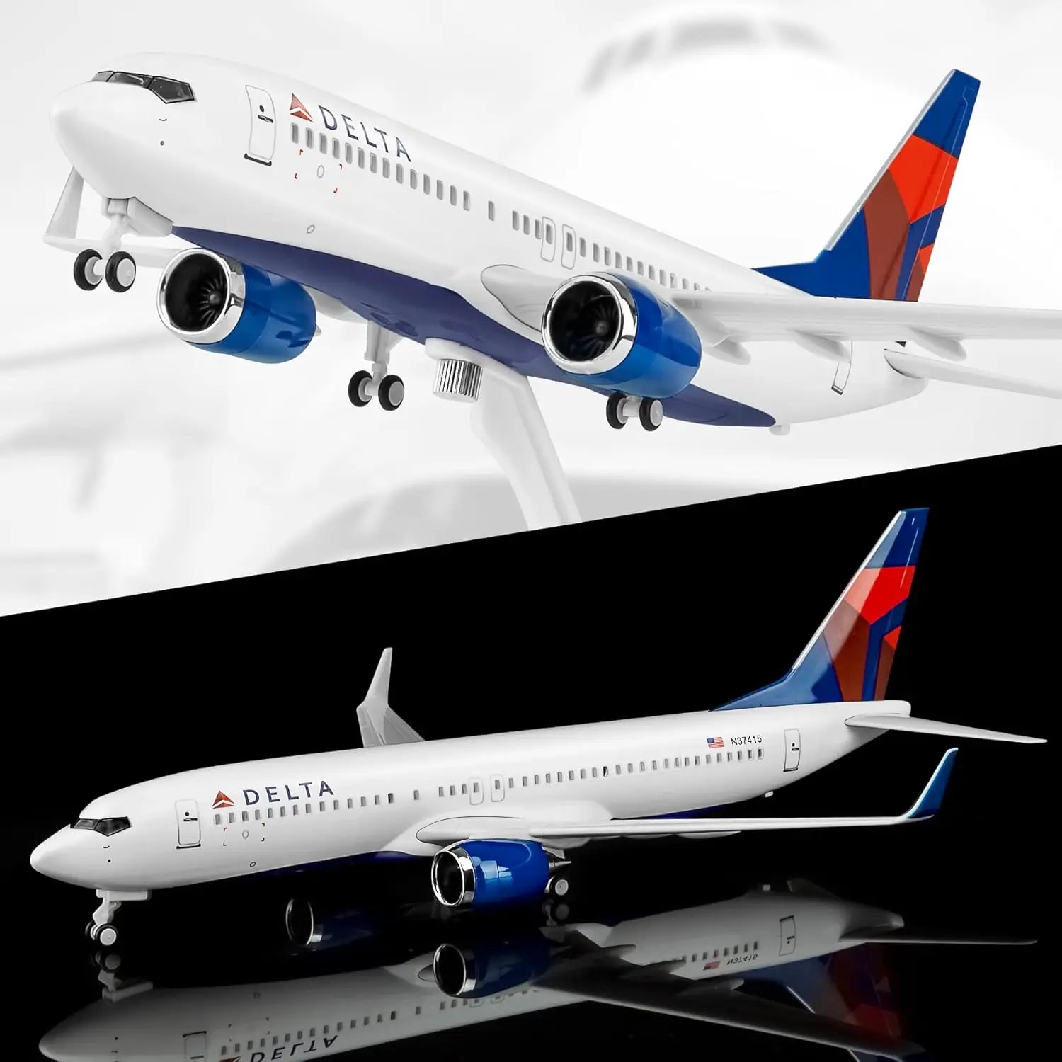 1/240 Scale collectible aircraft Delta B737 diecast resin Airplane Model Toy Kit with Stand Wheel for Aviation Gift or Decoratio