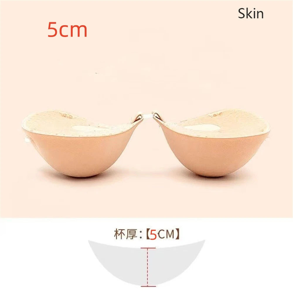 5CM/6cm Thickened Chest Sticker Invisible Silicone Bra for Woman Silicone Push Up Adhesive Bra Waterproof Nipple Tape Stickers