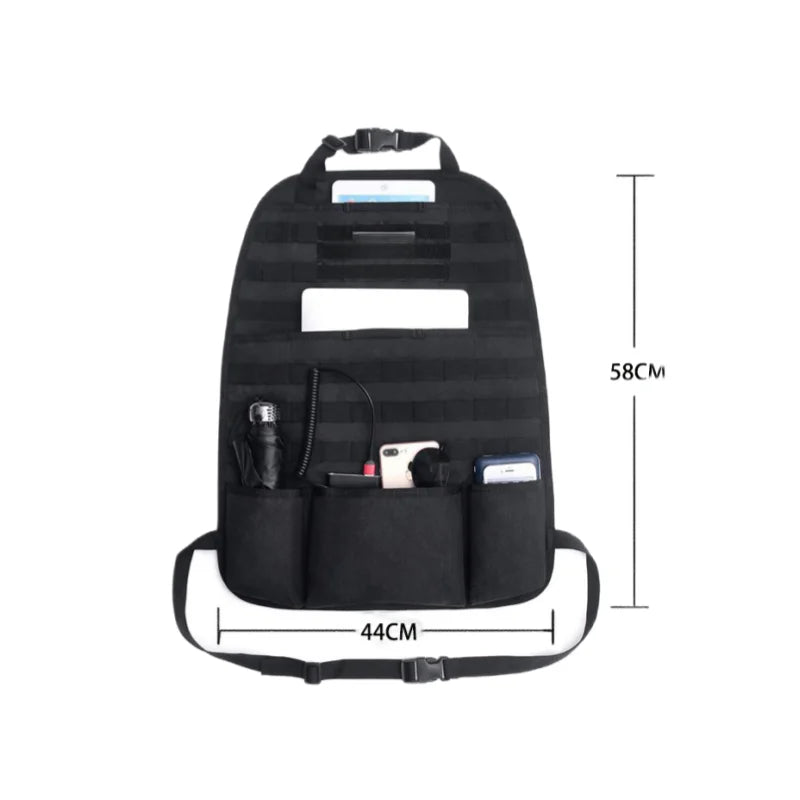 Molle Car Seat Back Organizer Panel Storage Pouch Universal Travel Vehicle Seat Cover Protector EDC Tool Bag Hunting Accessories