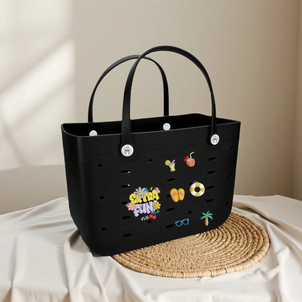 XL Extra Large Beach Bag EVA Rubber Waterproof Beach Travel Picnic Storage Basket Women Shopping Handbag Sac Jelly Tote Bag