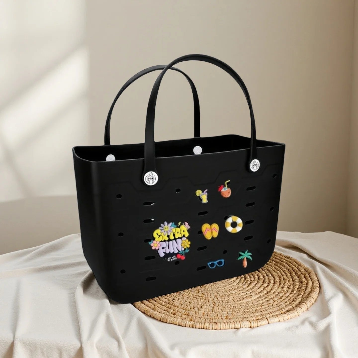 XL Extra Large Beach Bag EVA Rubber Waterproof Beach Travel Picnic Storage Basket Women Shopping Handbag Sac Jelly Tote Bag