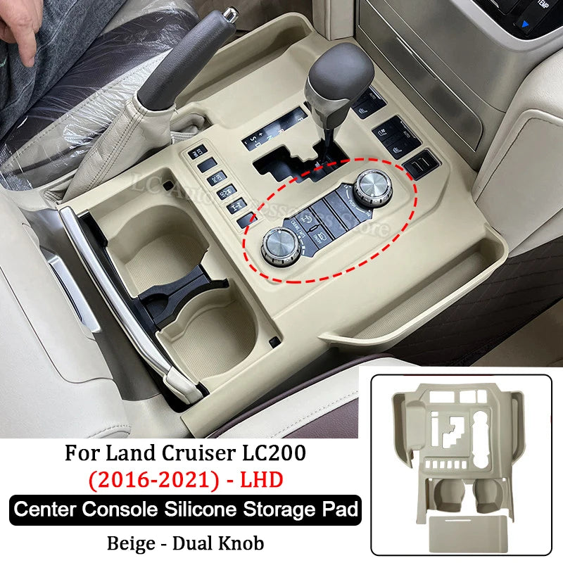 For 2008-2021 Land Cruiser Lc200, Central Control Silicone Mat, Central Control Dust-Proof Mat, Silicone Storage Mat, Car Interior Protection Accessories