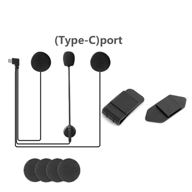 EJEAS V6 PRO+ /V4 Plus Motorcycle Intercom InterphoneVnetphone Intercom Accessories Type c Plug Earphone Stereo Suit and clip