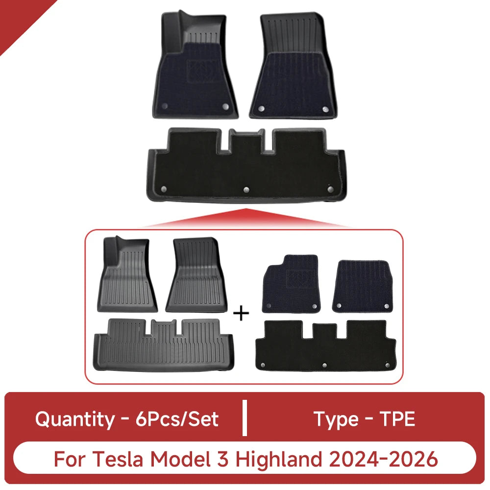 For Tesla Model 3 Highland Accessories TPE Floor Mat Cargo Liner Waterproof Trunk Mat for Tesla Model 3 Highland 2024-2026