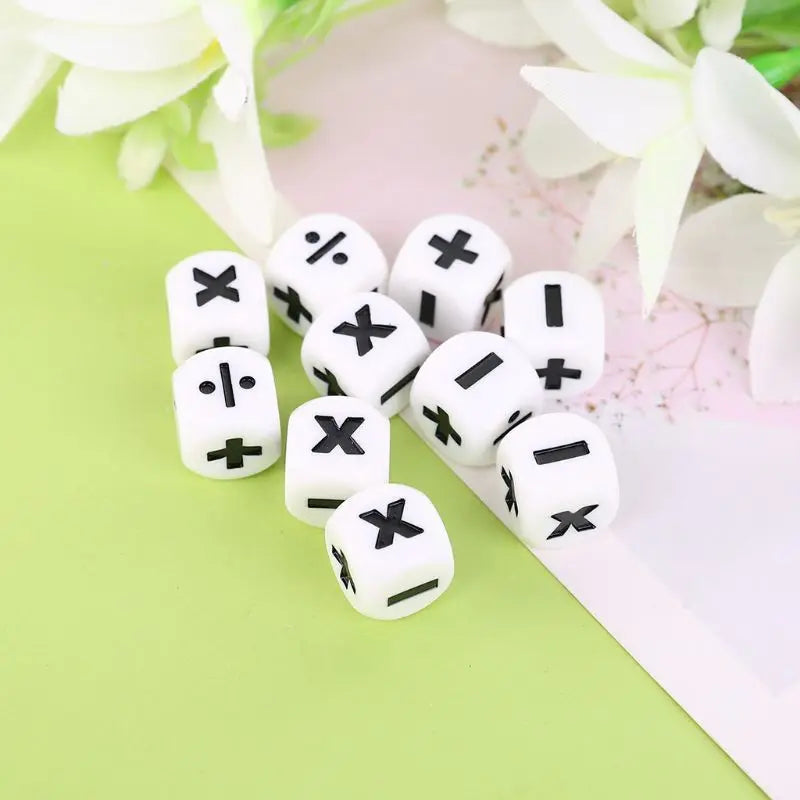 6 PCS Addition and Subtraction Symbol Dice Operation Assistant Props Multiplication and division Dices