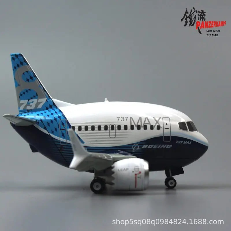 Panzerkampf Boeing 737 Max Diecast Alloy Airplane Model 70104PA Original Factory Livery Cute Series For Collectors Display