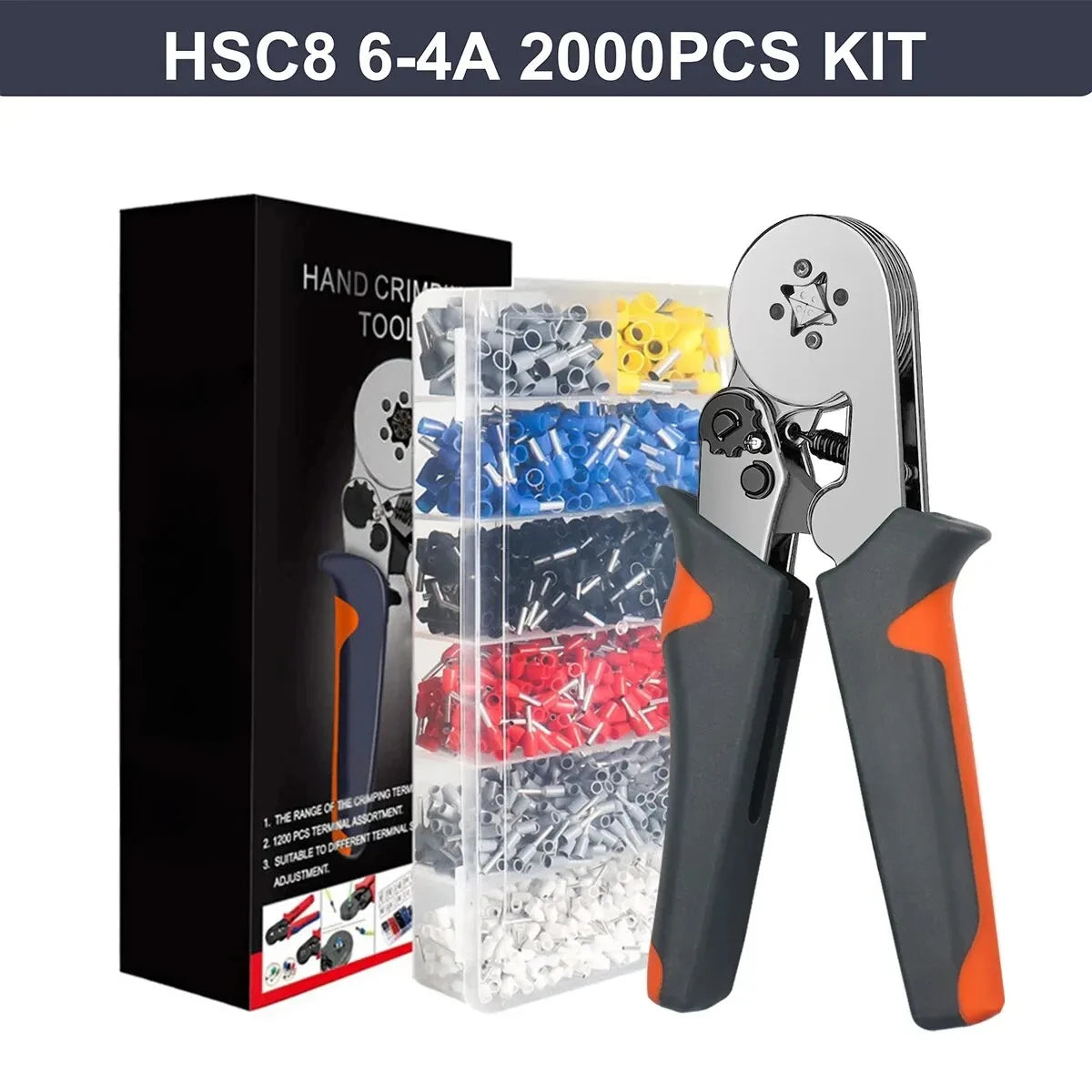 Crimping Tools Mini Electrical Pliers HSC8 6-4/6-6(0.25-10mm²/0.25-6mm²) Wire Connection Ferrule Sleeves Terminal Repair Clamp