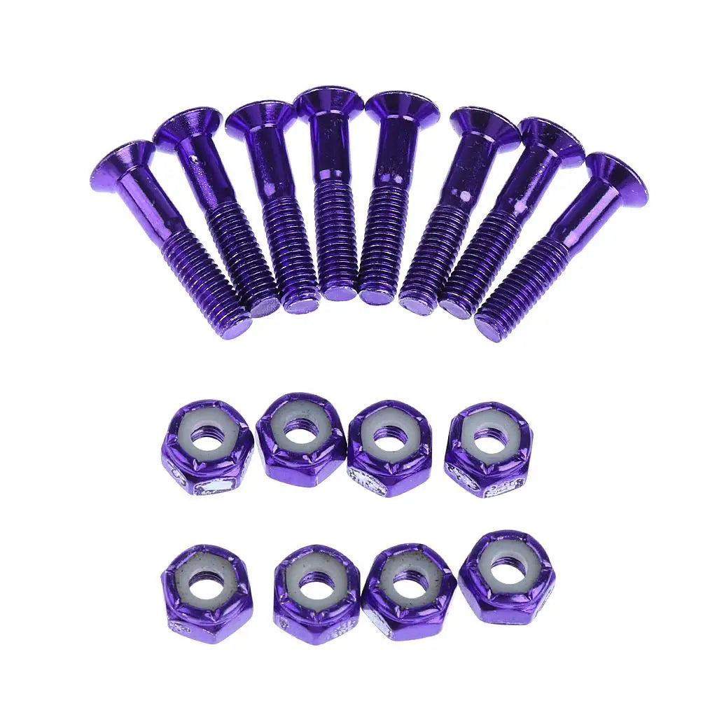 8pcs Brand New Replace Skateboard Truck Hardware Set Longboard Screws Bolts