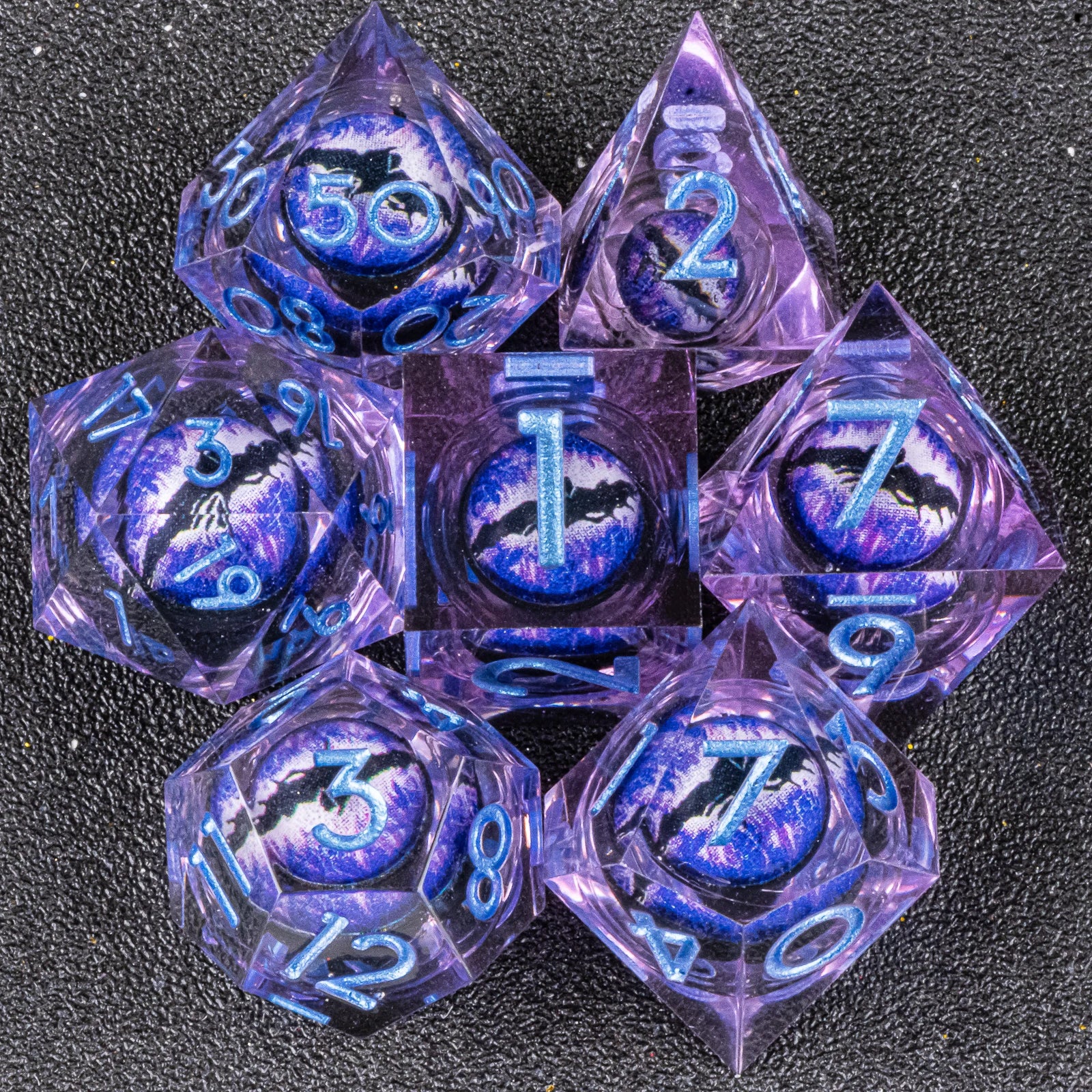 Handmade D&D Polyhedral Dice Set for Dungeons and Dragons, D and D Dice, Sharp Edged Resin D&D Dice Set Gifts, D20 Dice