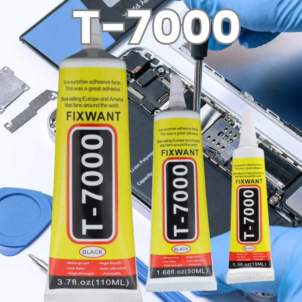T7000 Glue Black Contact Phone Repair Adhesive for Glass & Plastic, T-7000 Universal DIY Glue in 15ML25ML 50ML 110ML