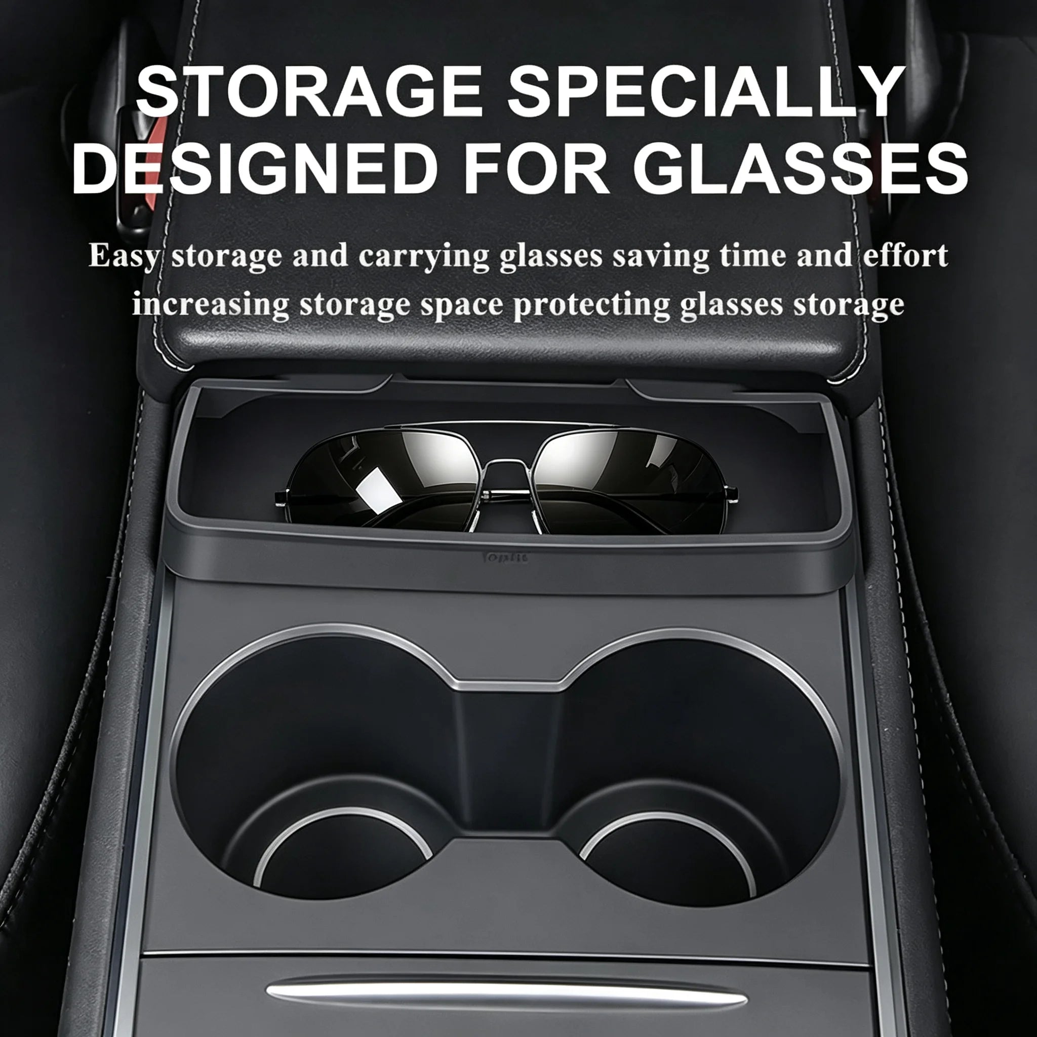For Tesla Model 3/Y 2020-2024 Central Console Armrest Eyeglass Case Silicone Phone Storage Box Multi-Functional Car Accessory