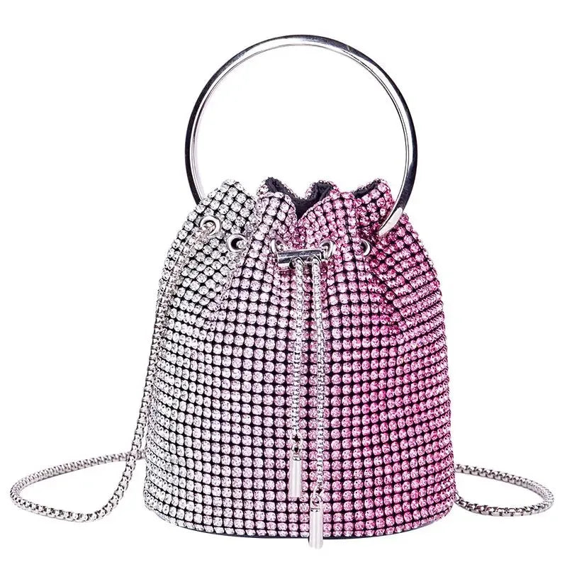 Women's bag bucket bags Women's inlaid diamond bag Fashion dinner women luxury single shoulder designer handbags