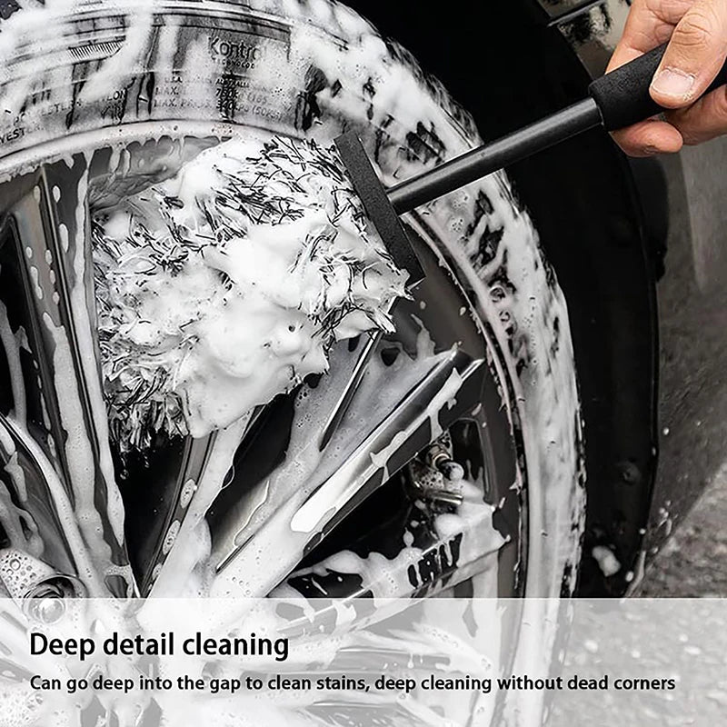 Wheels Brush Car Wash Super Brush Microfiber Premium Non-Slip Handle Easy To Cleaning Rims Spokes Wheel  Car Accessories