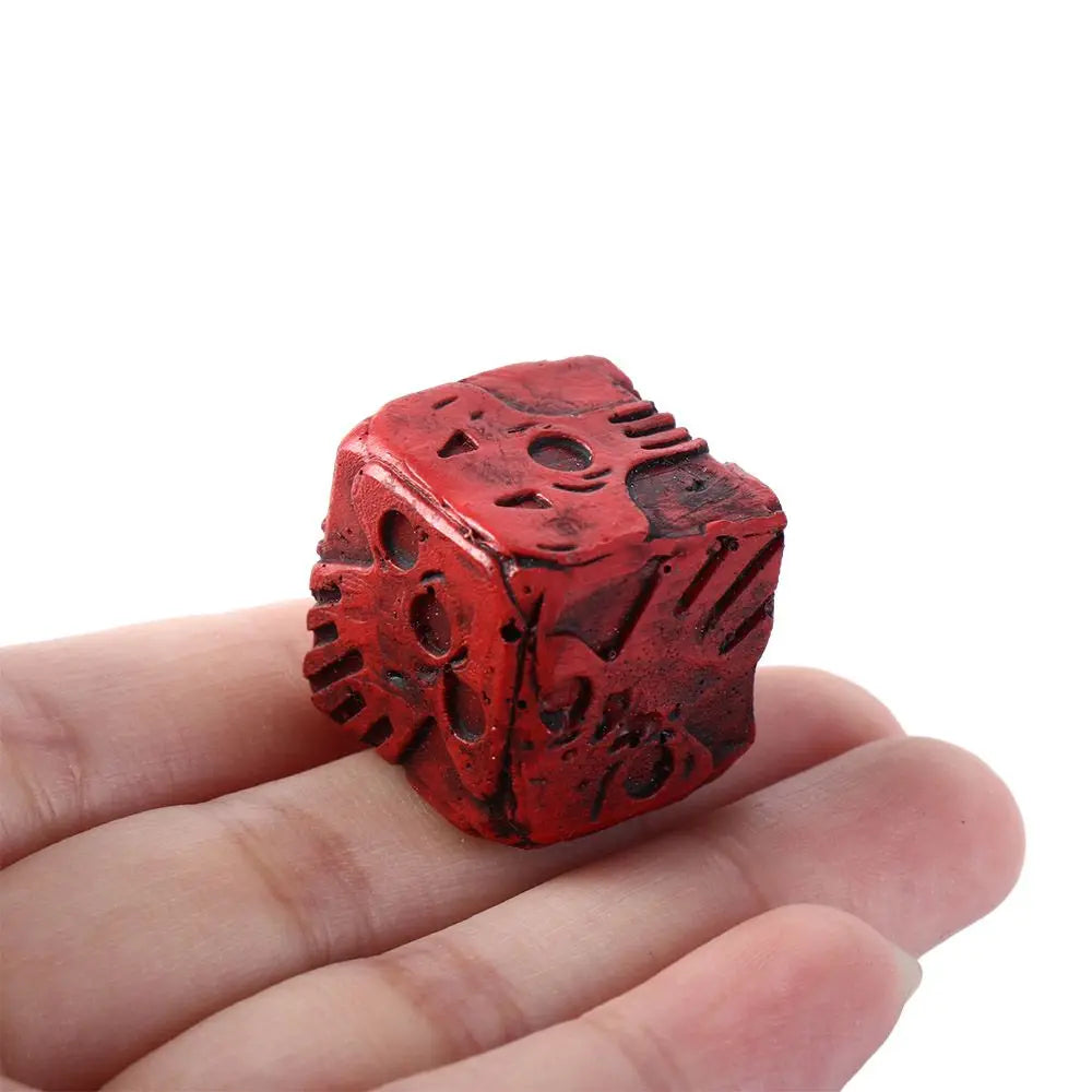 Durable Skull Dice Hand Carved Wear-Resistant Skeleton Cube Dice Portable Resin Ghostly Dice Set Haunted Gaming