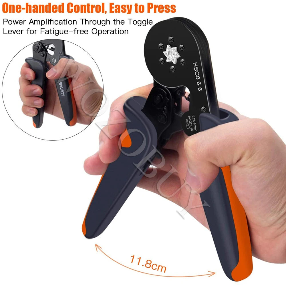 HSC8 6-4A/6-6A Crimping Pliers Kit Y1 Stripping Cutting Plier with Tube Terminal Suit WOZOBUY Brand Electric Tools Set