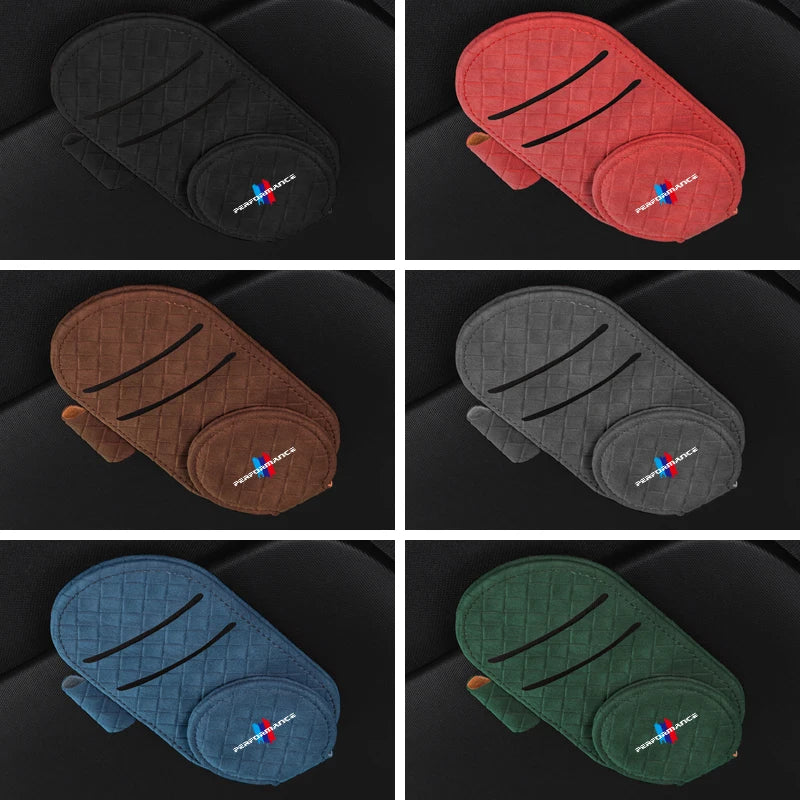 Magnetic Leather Car Glasses Clip for BMW E28 E39 E46 E53 E60 E92 F10 F20 F48 G60 G70 X1X5X6 X7 Sun Visor Sunglasses Holder Clip