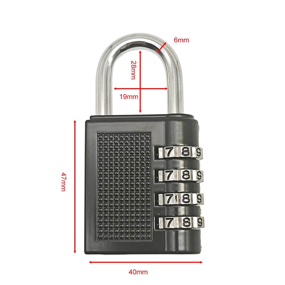 1PC Waterproof Rustproof Security Combination Padlock Anti Theft Resettable Code Lock for Travel Luggage Gym Locker Storage Box