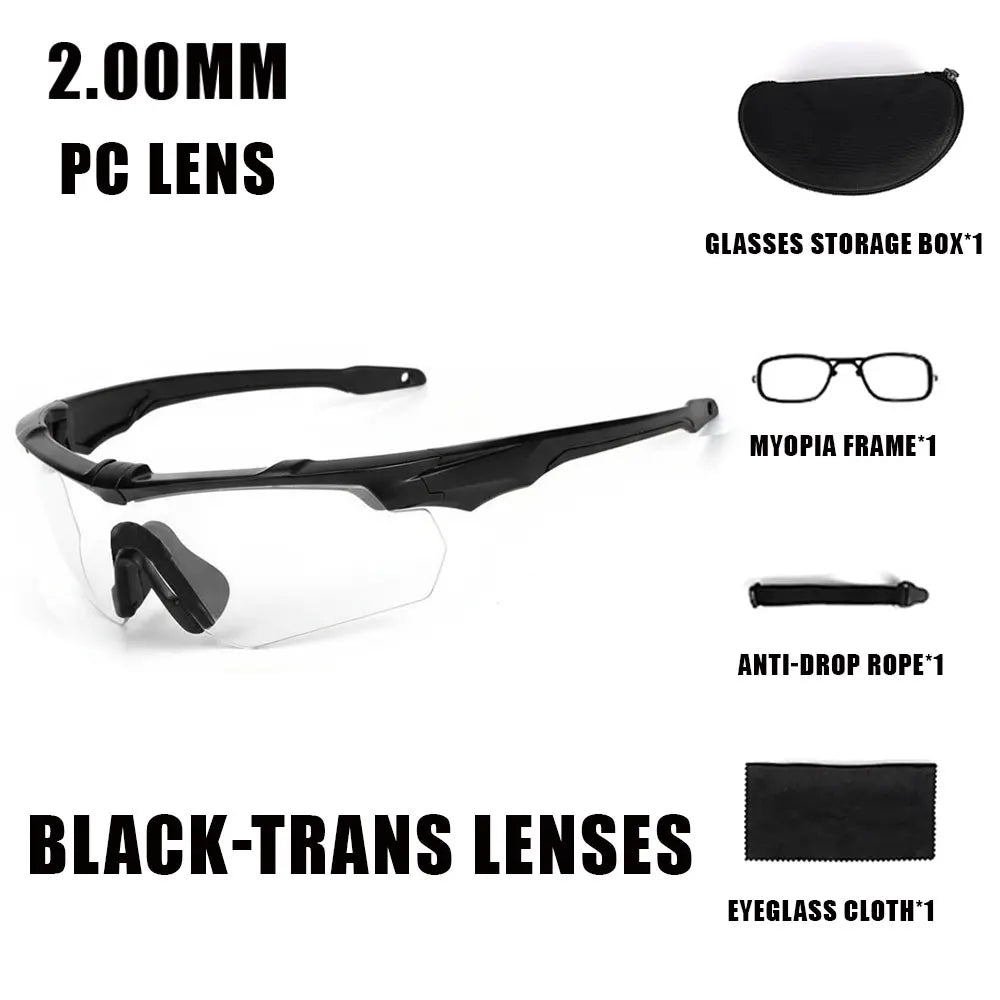 JSJM Outdoor Military 2.0MM Tactical Goggles Windproof Dustproof CS Shooting UV400 Safe Protective Glasses Mountaineering Gafas