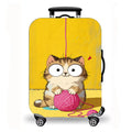 Luggage Cover, Cute Cat Kitten Floral Starry Night Print Stretch Suitcase Protector, Washable Anti-Scratch Travel Baggage Cover