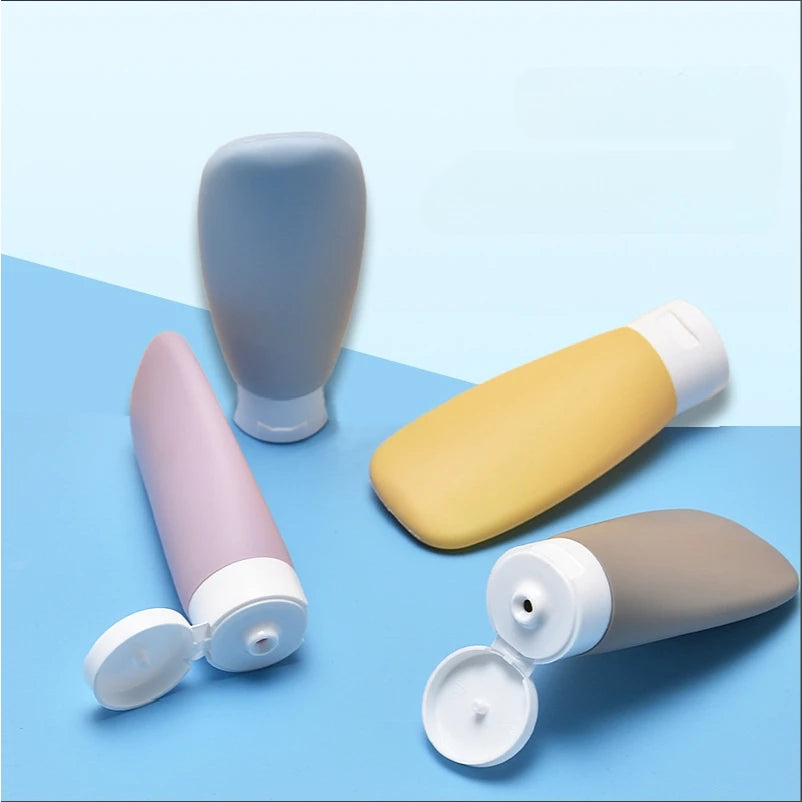 30/60ml Refillable Bottle with Suction Cups Soft Lotion Container Squeeze Tube Empty Bottle Portable Travel Shampoo Bottle