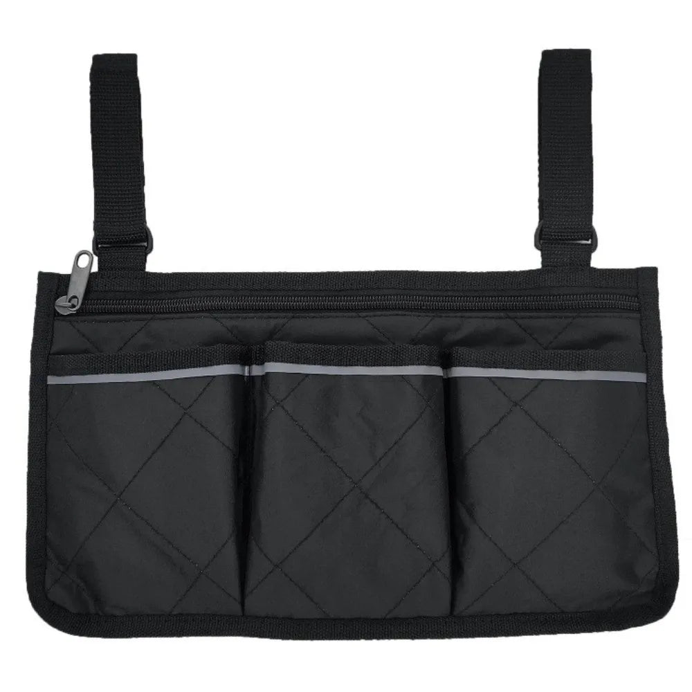 Multi-pocket Wheelchair Hanging Bag Multifunctional Waterproof Arm Rest Pouch Large Capacity Stroller Hanging Bag Wheelchair