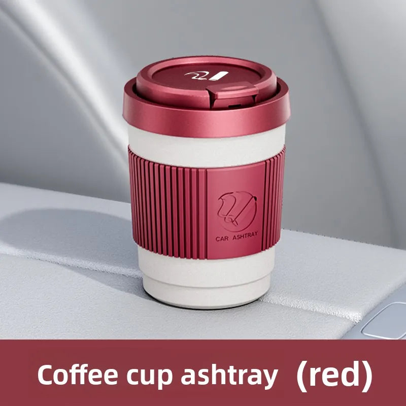 Car Ashtray Car Garbag Can with Led Light with Cover Creative Personality Covered Car Inside The Car Multi-function Car Supplie