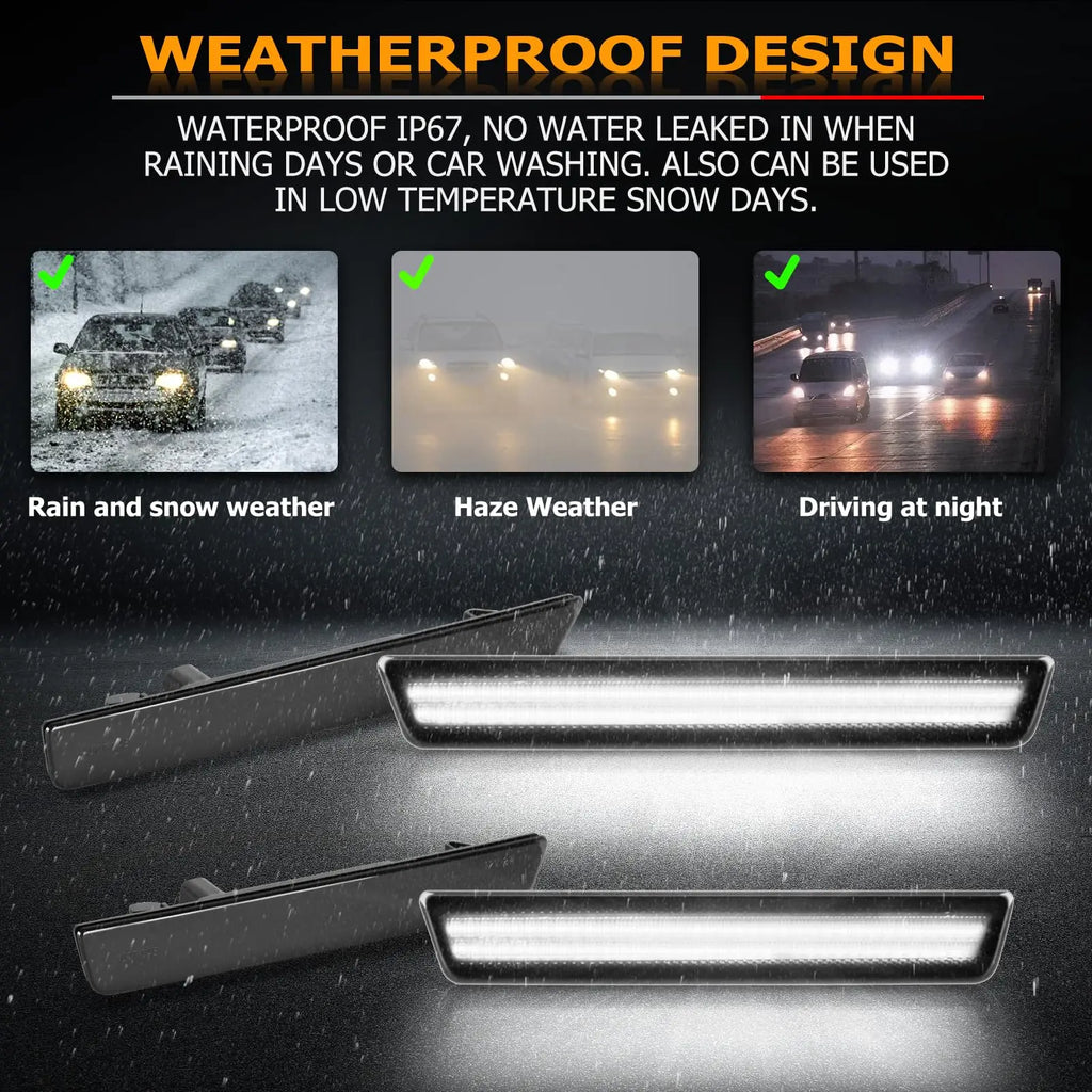 For Dodge Challenger 2015 2016 2017 2018 2019 2020 2021 2022 2023 Auto Front Rear LED Side Marker Light Lamps