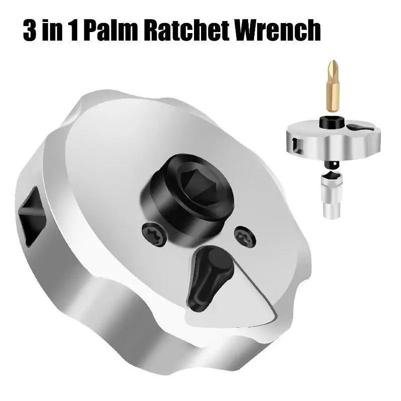 **1PC Steel Portable Palm Mini Ratchet 3-in-1 Socket Screwdriver Hand Tool Ratchet Screw 1/4 Inch All-in-one Ratchet Wrench