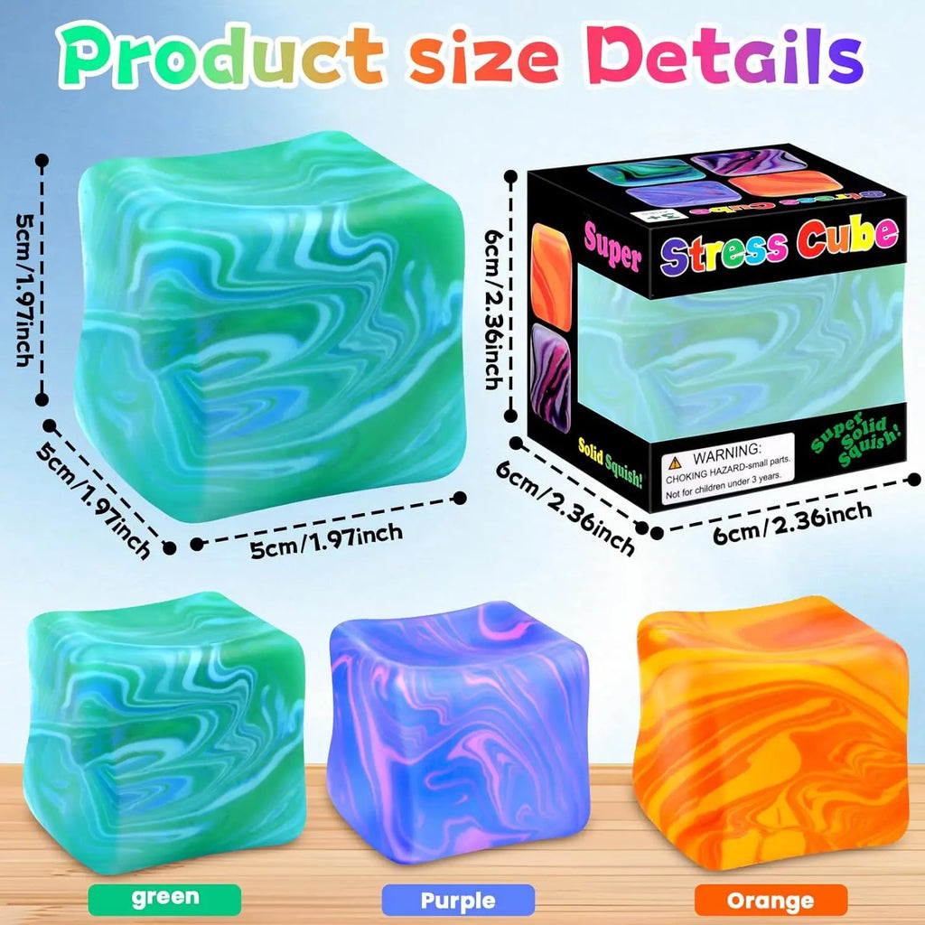 1/4PCS Flow Pattern Square Maltose Pinch Music Release Slow Rebound Release Pressure Colorful Decompression Party Favors