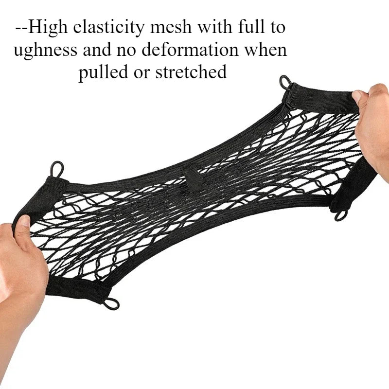 1pc 45 * 25cm Car Trunk Screw Fixed Side Mesh Pocket Strong Elasticity Storage Flat Net  Practical Side Edging Refit Interior CN