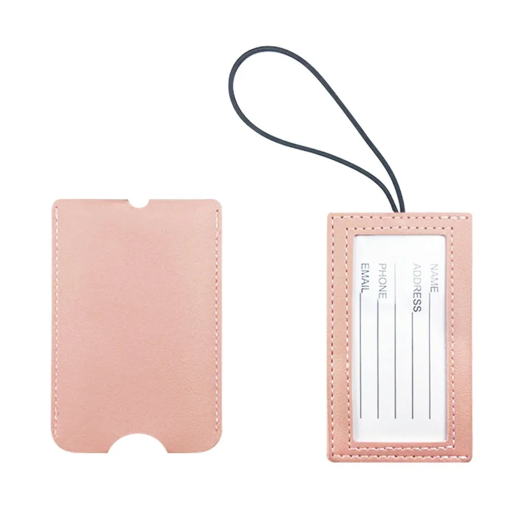 PU Leather Pull out Luggage Tag Soft Red Color Luggage Label Straps Backpack Accessories Name ID Address Tags Travel Accessories