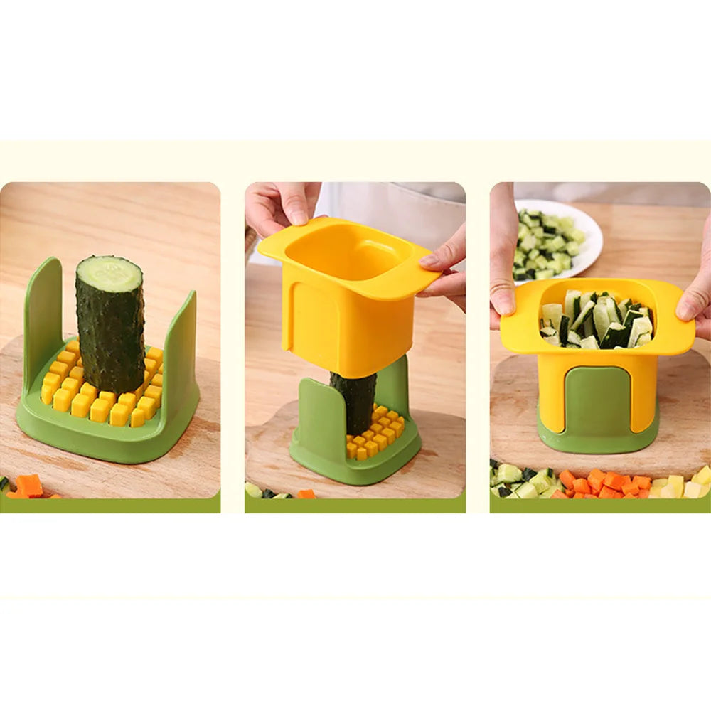 Hand Press Vegetable Dicer Outdoor Cucumber Slicer Fruit Cutter Picnic Supplies - Portable Shredder for Camping