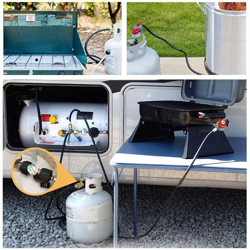 Propane Tank Gauge Level Indicator Gas Pressure Meter Propane Pressure Gauge for RV Camper Cylinder BBQ Gas Grill Heater
