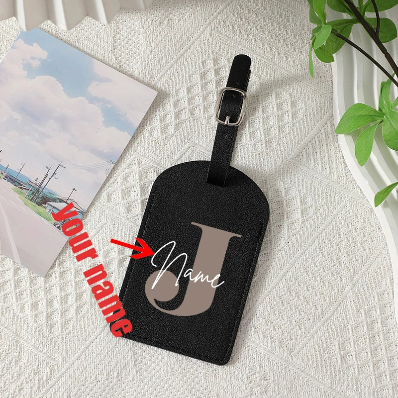 A-Z Initial Personalized Name Luggage Tag 26 Letters Custom Name Luggage Boarding Tags Travel Id Identification Luggage Tag Gift