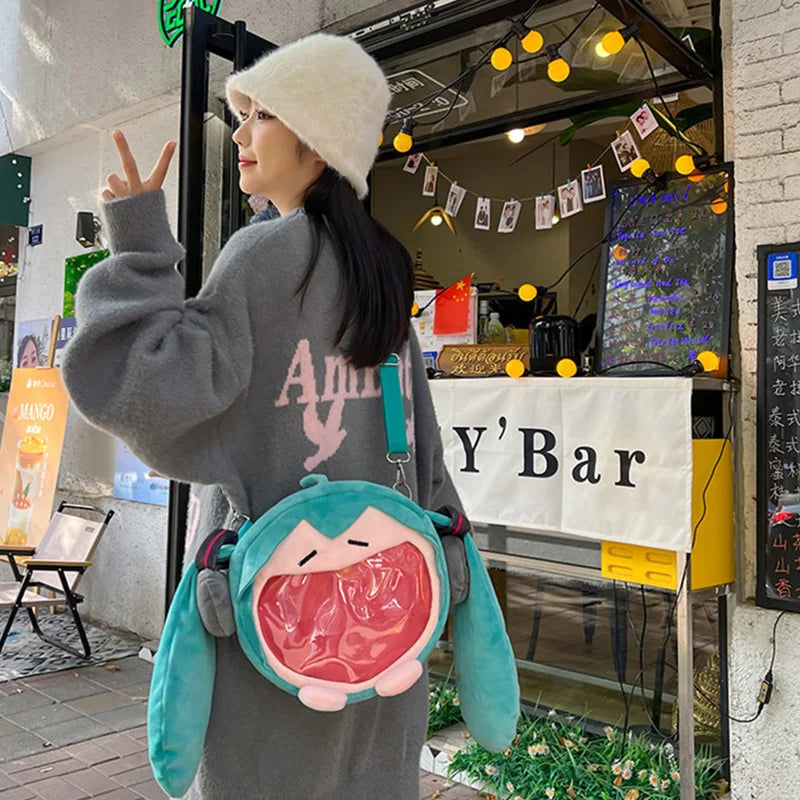 Kawaii Japanese Cartoon Girls Messenger Bag Cute Harajuku Aesthetic Schoolbags Preppy Sweet Daily commuting package For Kids