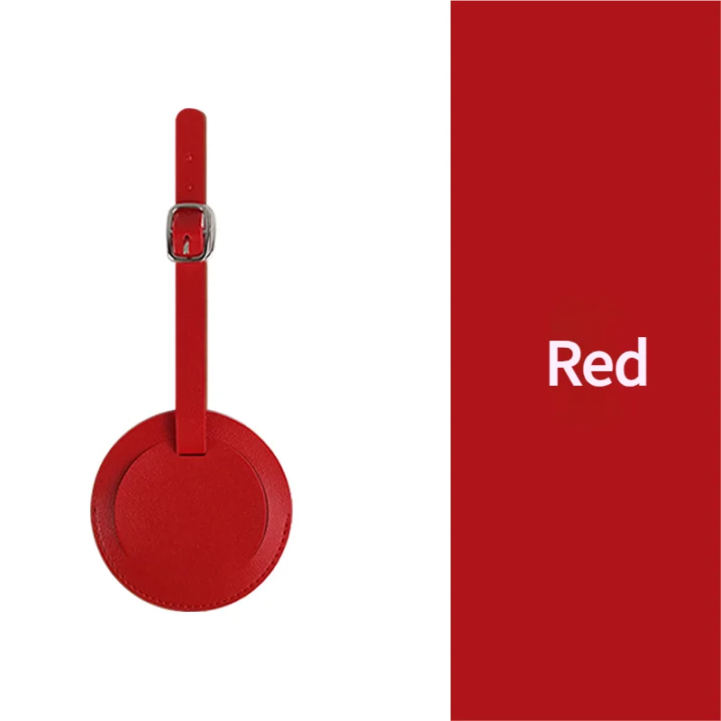 Stylish Round Luggage Tag for Air Travel - Durable Scratch-Resistant Build, Secure Buckle & Removable Contact Card