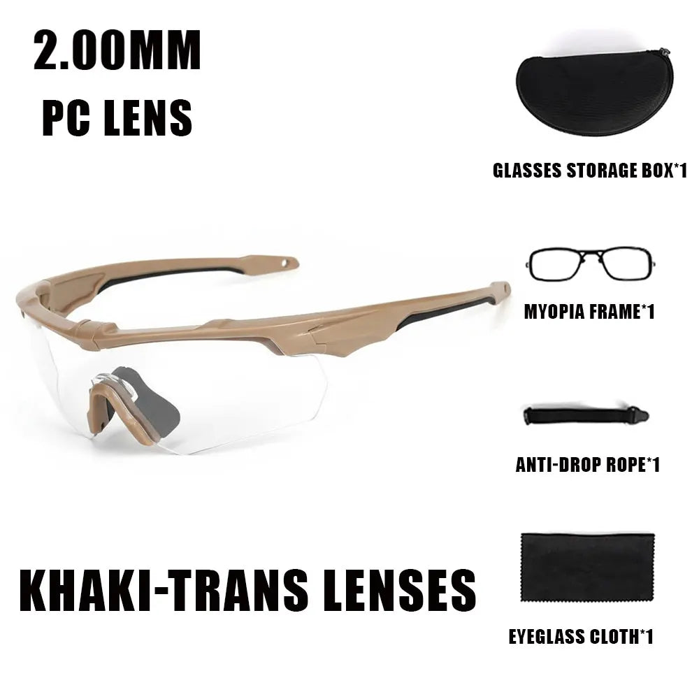 New Outdoor Military 2.0MM Tactical Goggles Windproof Dustproof CS Shooting UV400 Safe Protective Glasses Mountaineering Gafas