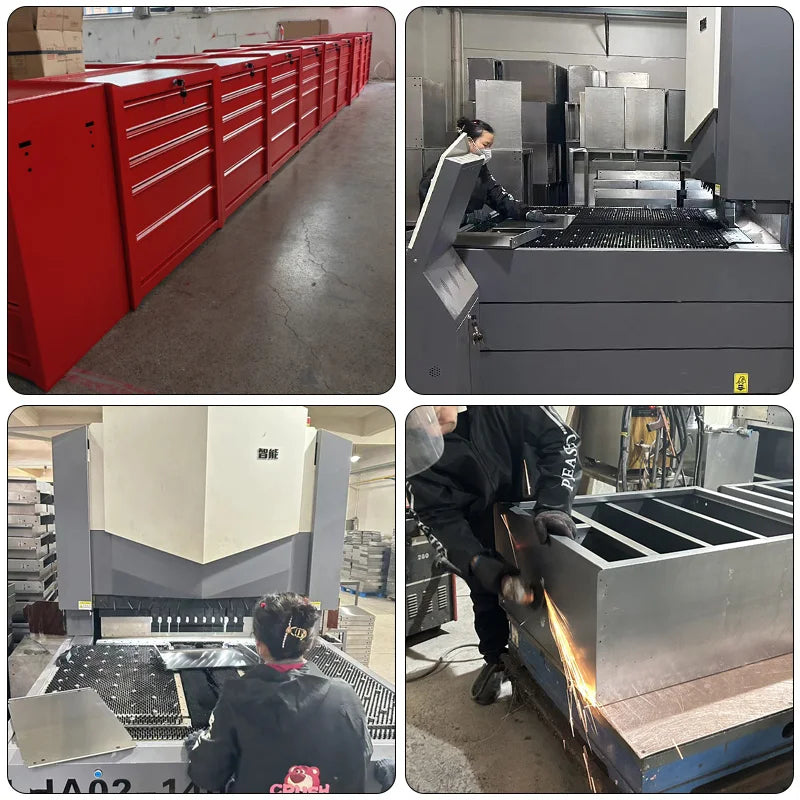 High Quality OEM 7 Drawer Cold-Rolled Steel Tool Cabinet Workshop Garage Tool Trolley With Handle And Wheels