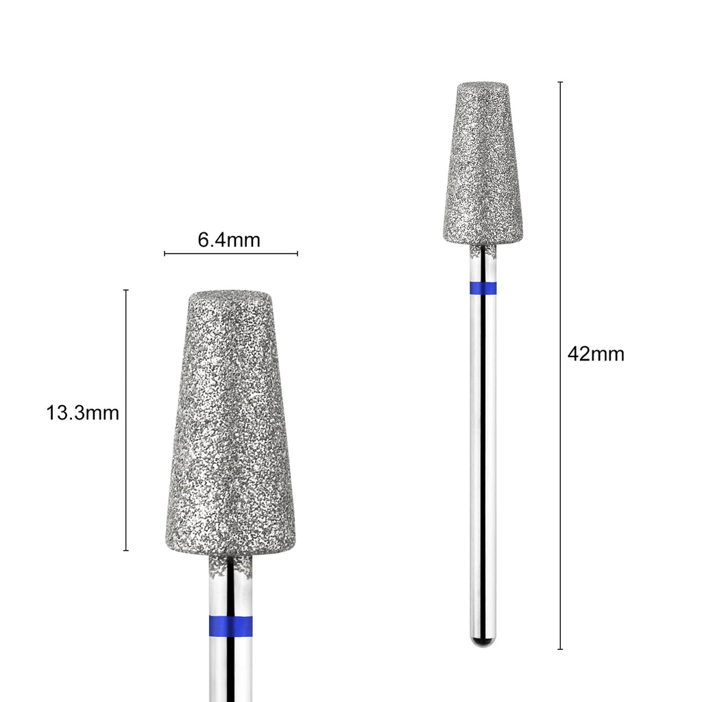 MOWOT Cross Teeth Barrel Diamond Nail Drill Bits 3/32" Rotary Nail Bit Milling Cutter for Manicure Cuticle Clean Burr Nail Tools