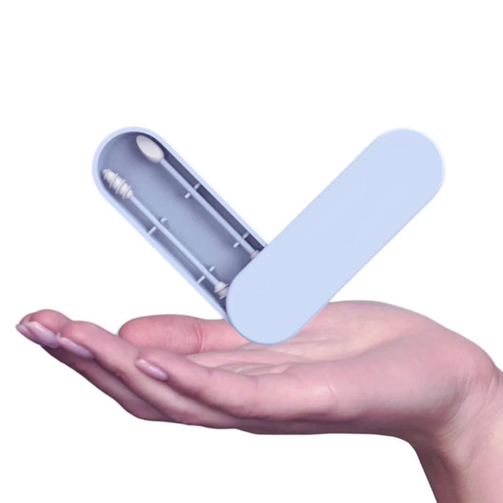 Silicone Cotton Swab Stick Ear Scoop Kit, Reusable Double-Head Ear Cleaning Tool, 1 Set