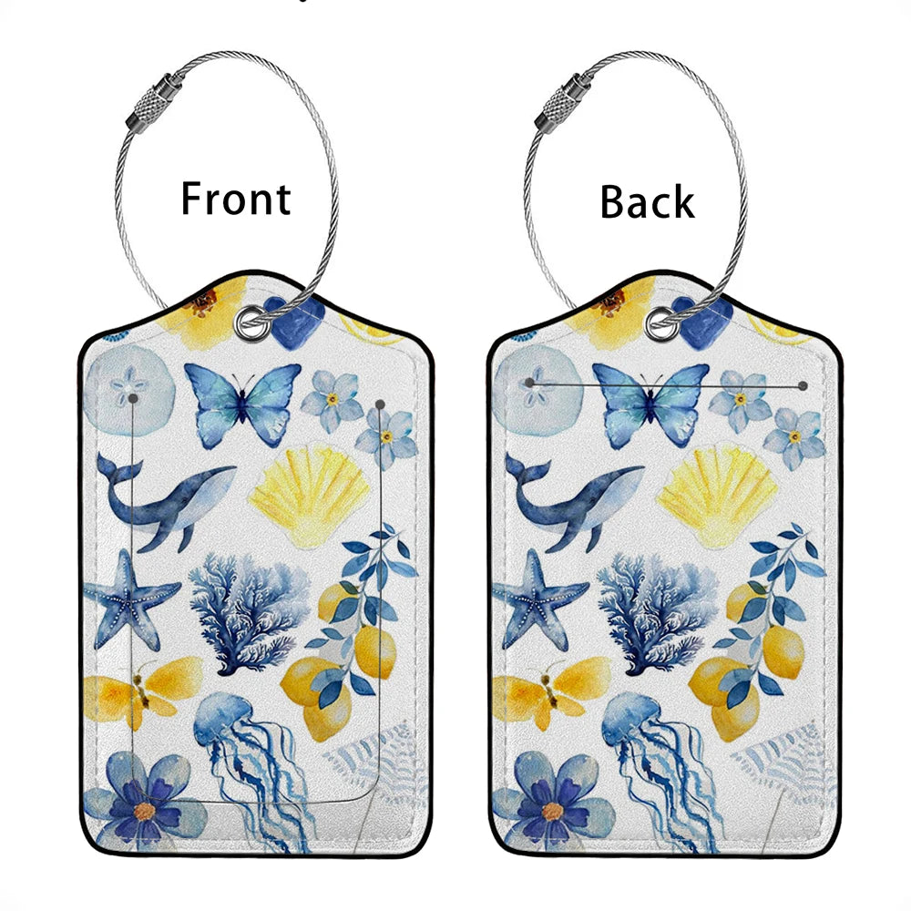 HOT SALE Cute animals Leather Business Luggage Tag Suitcase Address Label Luggage Boarding Case Label Name ID Address Clip
