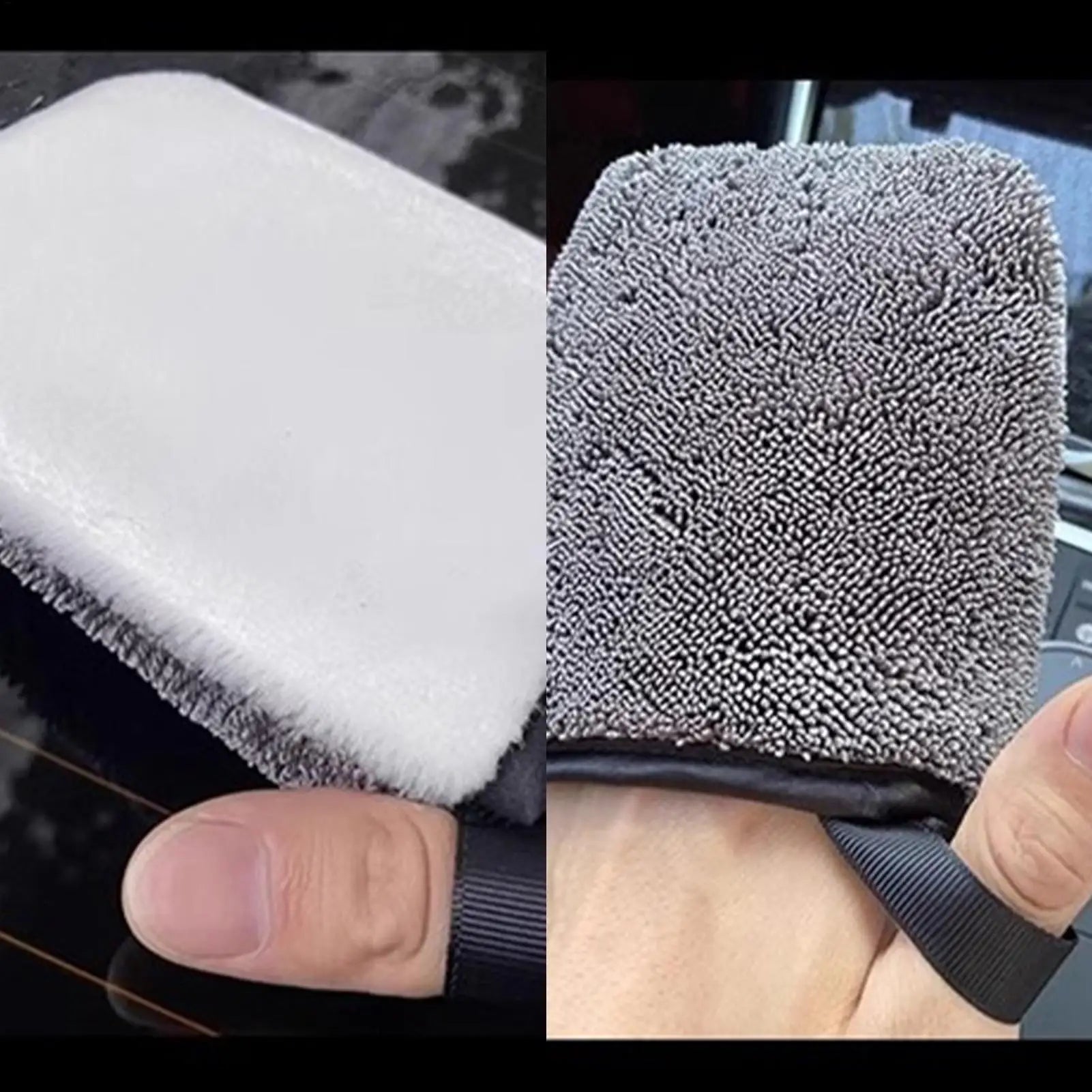 1/2pcs Car Interior Cleaning Mitt Double-Sided Ergonomic Detailing Scrubbing Twist Gloves for Instrument Panel Door Leather Seat