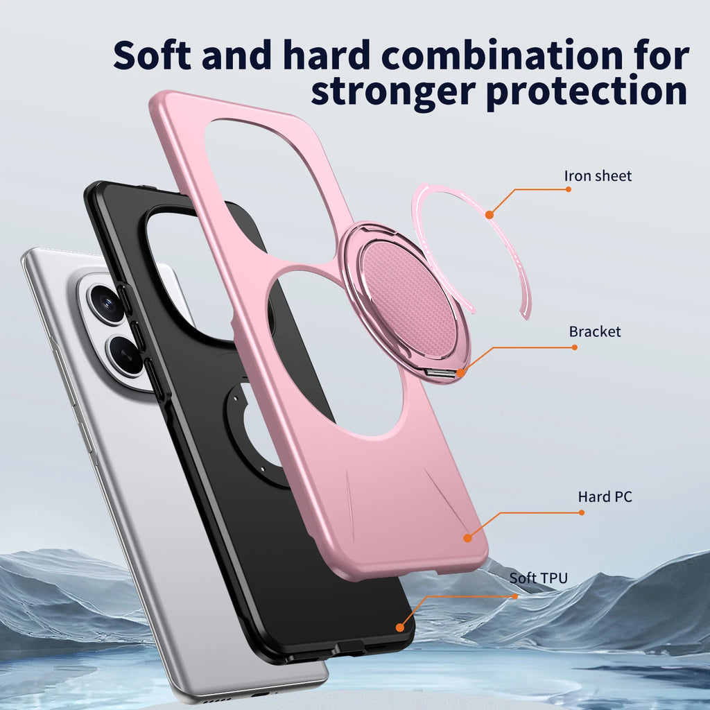 For Xiaomi Redmi Note 15 Pro Plus Note 14 Pro Plus 360° Rotating Stand Luxury Phone Case Armor Shockproof Bracket Cover Fundas