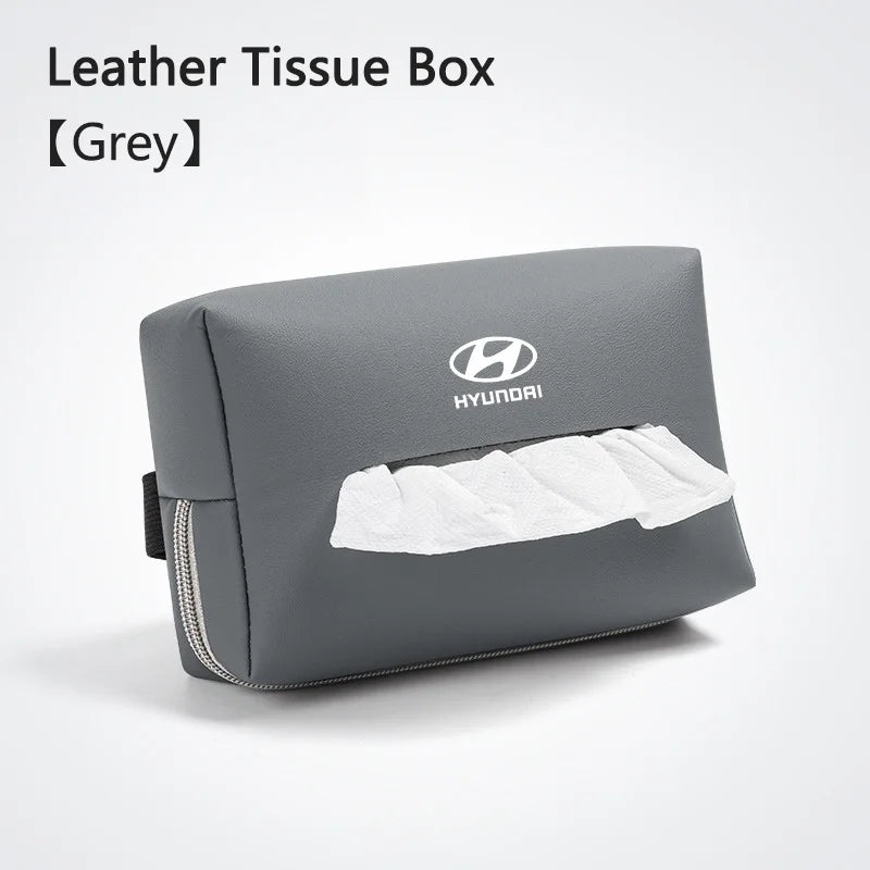 1PC Car Seat Backrest Leather Hanging Tissue Box For Hyundai Tucson IX35 I30 I20 Kona Coupe Veloster I40 Getz Auto Accessories