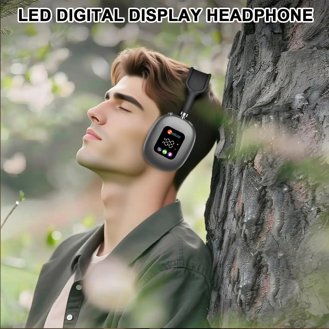 MAX600 Wireless Head-mounted Bluetooth Headset with Digital Display and Card Reader