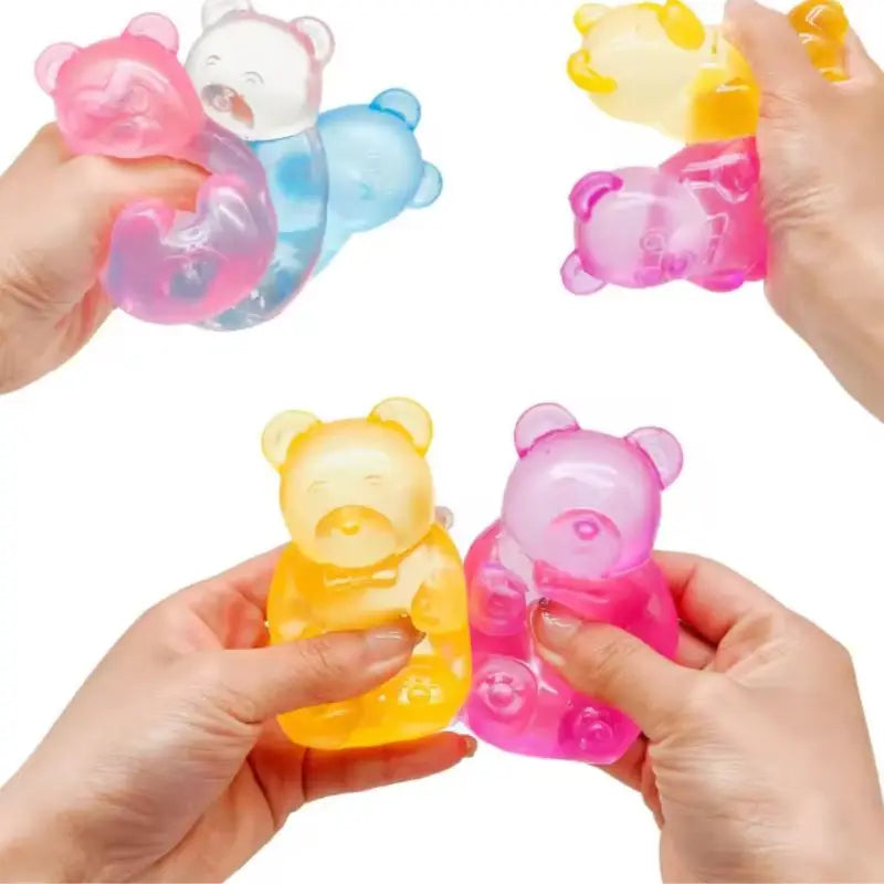 8cm NeeDoh Cute Gummy Bear Sensory Squeeze Toy with Jelly-like Filling Slow Rebound Stress Relief Toy To Alleviate Anxiety**