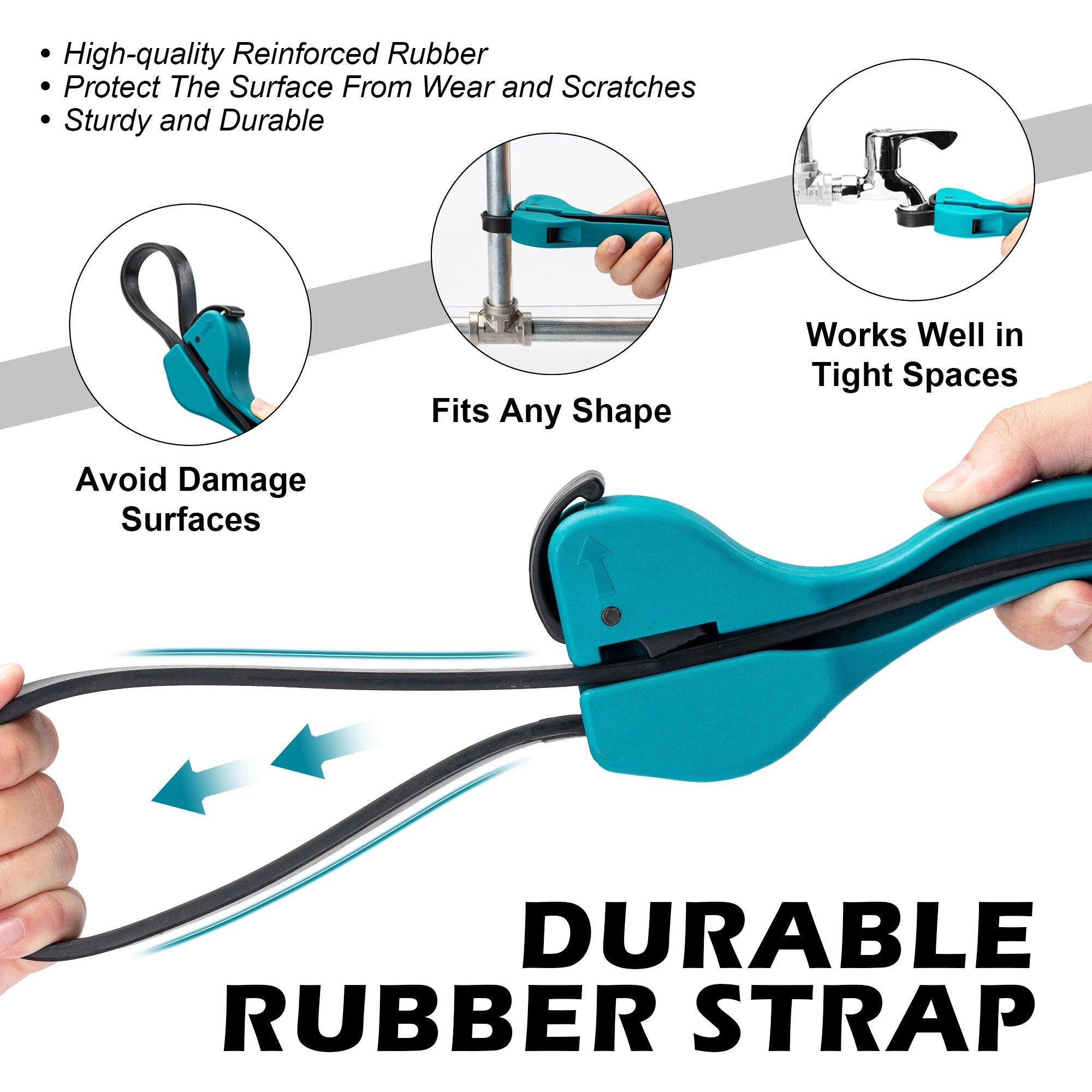 3PC Universal Rubber Strap Wrench Multifunctional Strap Wrench Set Oil Filter Strap Wrench Set Adjustable Wrench Tool for Filter